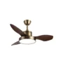 HAYATE MINI, Ventilador de techo color cuero, aspas color roble