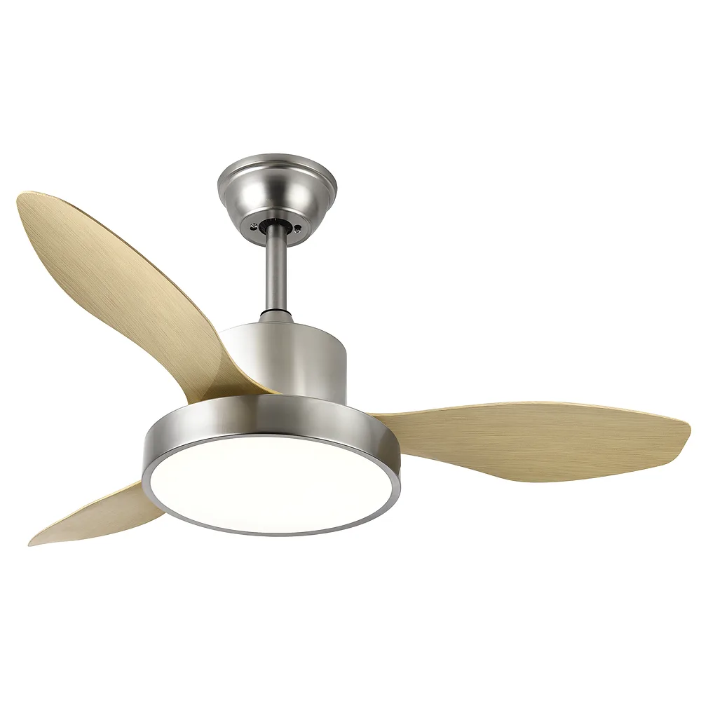 HAYATE MINI, Ventilador de techo color níquel, aspas color haya