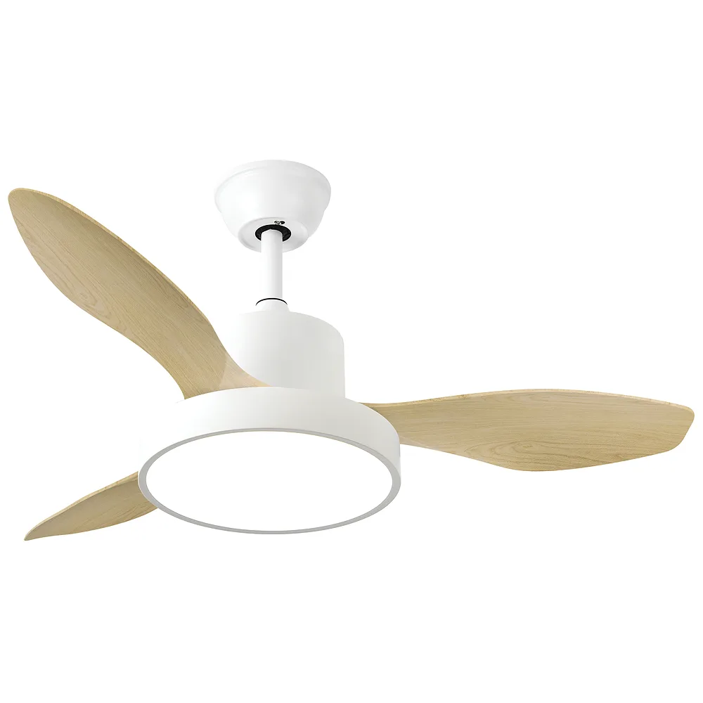 HAYATE MINI, Ventilador de techo color blanco, aspas color haya