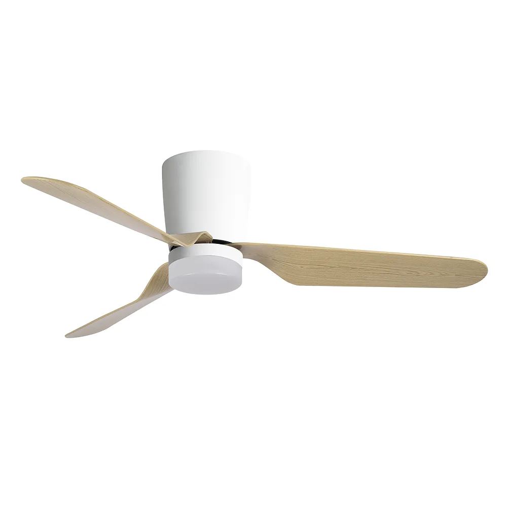KOCHI, Ventilador de techo blanco, aspas color haya