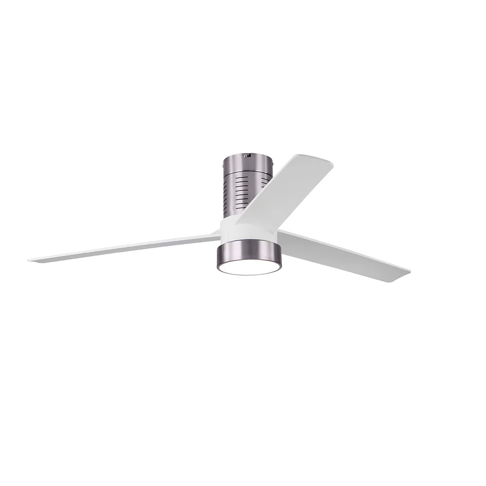 TEO, Ventilador de techo níquel, aspas color blanco