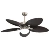 BORASCO, Ventilador de techo níquel, aspas color marrón