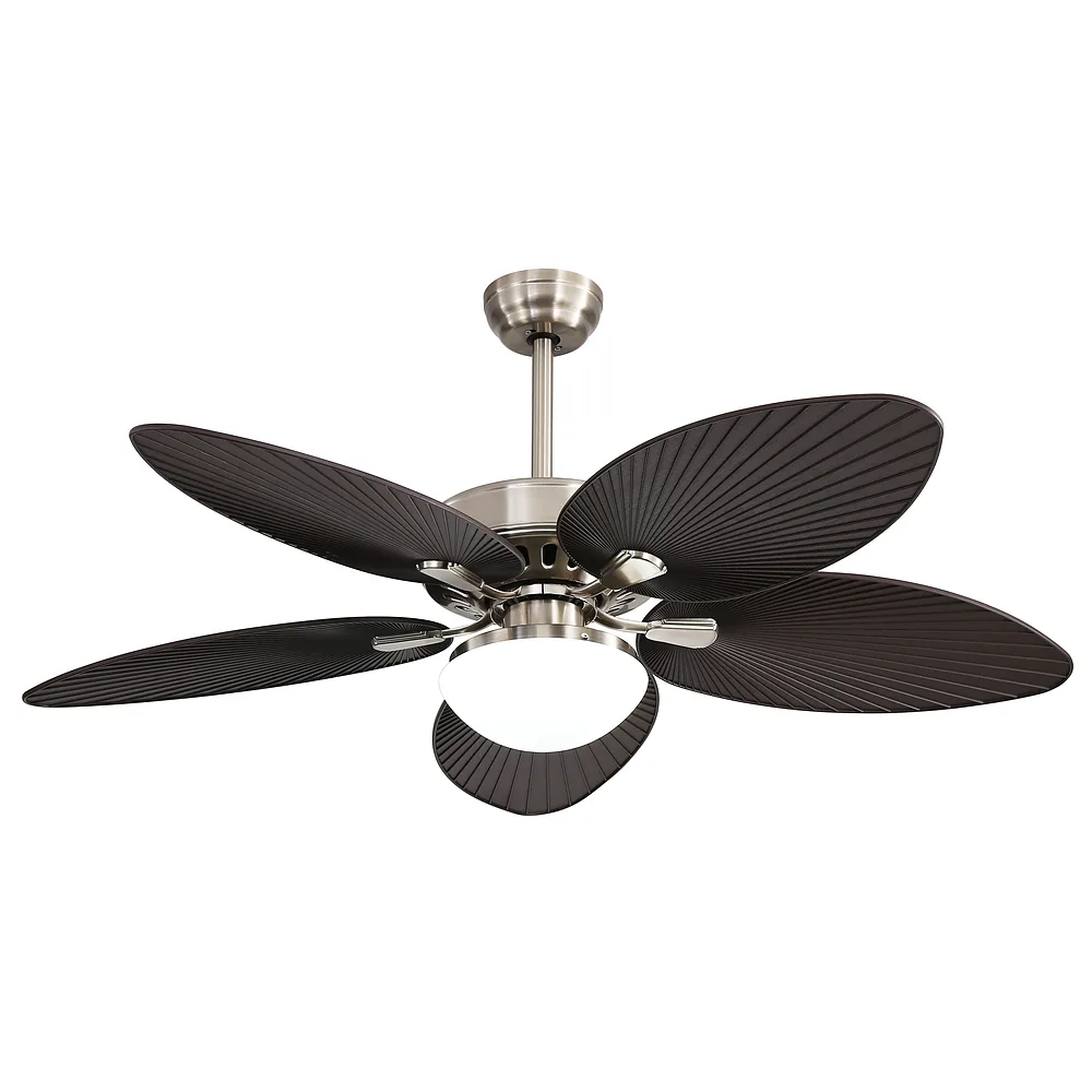 BORASCO, Ventilador de techo níquel, aspas color marrón