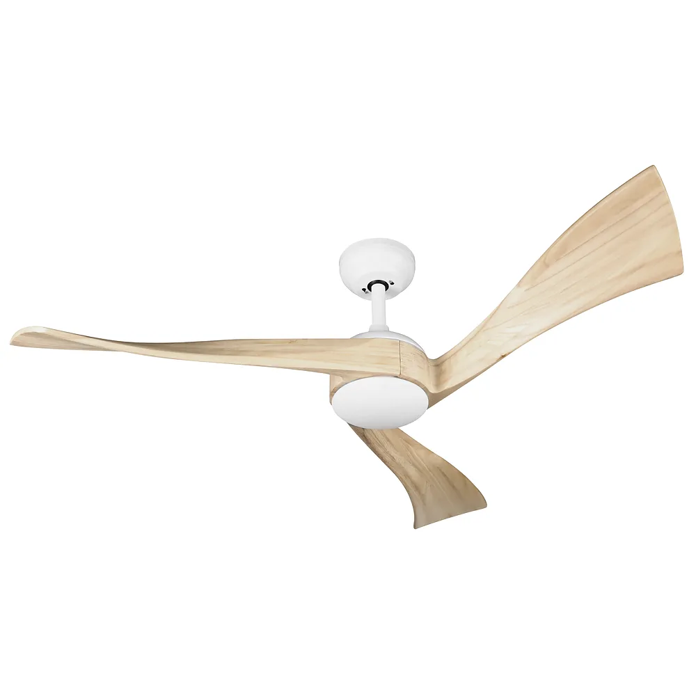 JANUBI, Ventilador de techo blanco, aspas color haya