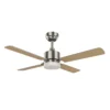 HUPE, Ventilador de techo color níquel, aspas color haya