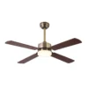 HUPE, Ventilador de techo color cuero, aspas color cerezo