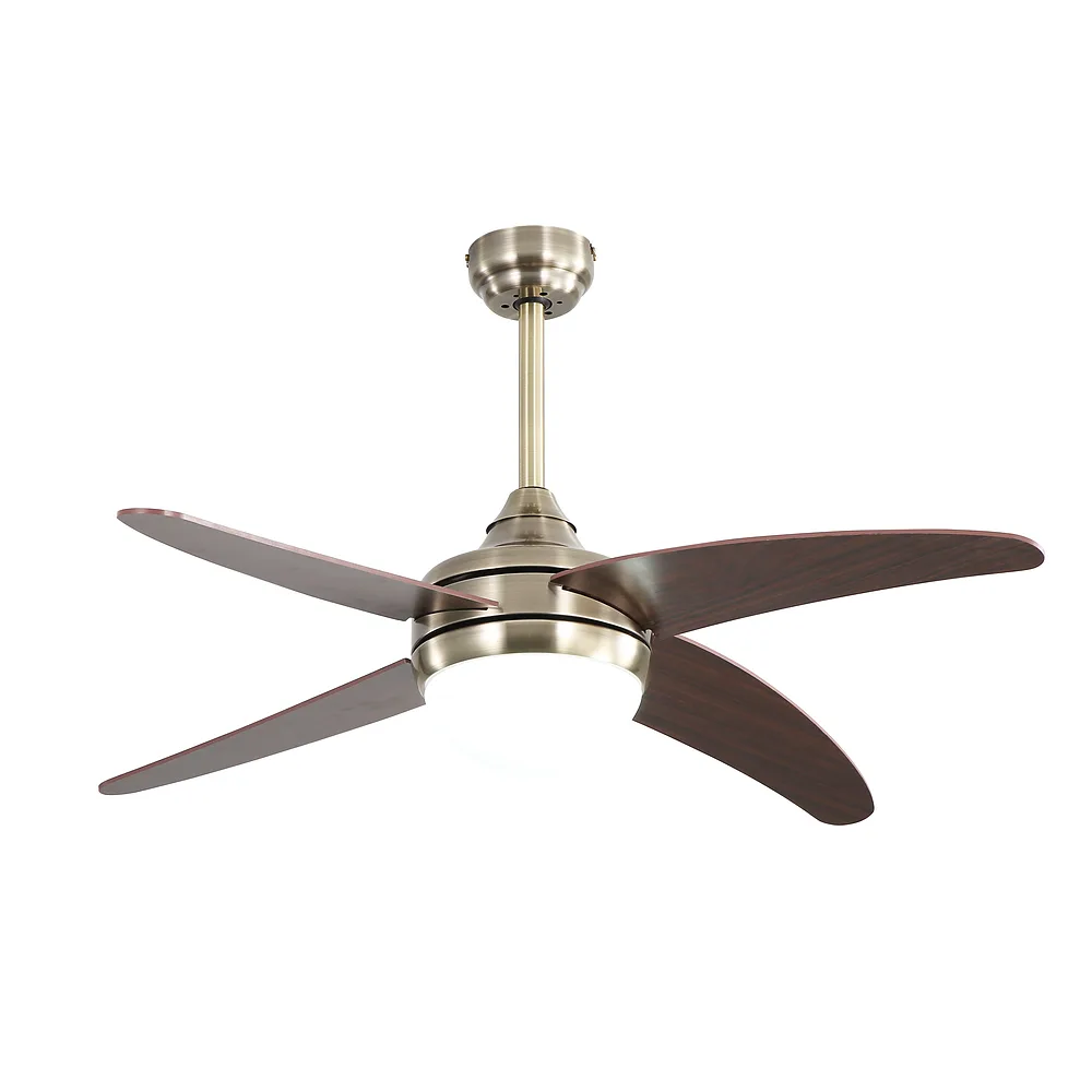 KLOD, Ventilador de techo cuero, aspas color cerezo