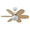 ALVES, Ventilador de techo color blanco, aspas reversibles blanco/haya