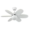 ALVES, Ventilador de techo color blanco, aspas reversibles blanco/haya