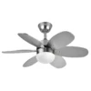 ALVES, Ventilador de techo color níquel, aspas reversibles haya/plata