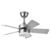 175891533, Ventilador de techo Marta, níquel. Aspas reversibles haya/plata