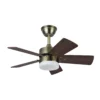 175891536, Ventilador de techo Marta, cuero. Aspas reversibles cerezo/nogal