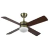 SOFIA, Ventilador de techo cuero, aspas color nogal