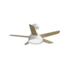 LEBECHE, Ventilador de techo blanco, aspas reversibles blanco/haya