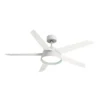 LEBECHE, Ventilador de techo blanco, aspas reversibles blanco/haya