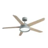 LEBECHE, Ventilador de techo verde, aspas reversibles blanco/haya