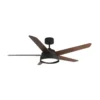 LEBECHE, Ventilador de techo marrón, aspas reversibles nogal/roble