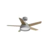 LEBECHE, Ventilador de techo gris, aspas reversibles blanco/haya