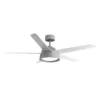 LEBECHE, Ventilador de techo gris, aspas reversibles blanco/haya