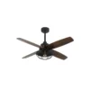 AQUILO, Ventilador de techo negro, aspas color roble
