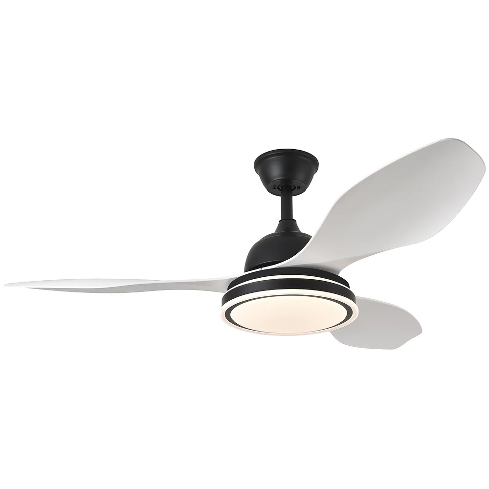 DATOO, Ventilador de techo color negro, aspas color blanco