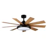 PIREO, Ventilador de techo negro, aspas reversibles roble/haya