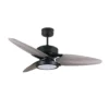 CROSS, Ventilador de techo negro, aspas reversibles gris/roble
