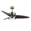 CROSS, Ventilador de techo cuero, aspas reversibles negro/nogal