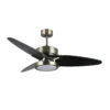 CROSS, Ventilador de techo cuero, aspas reversibles negro/nogal