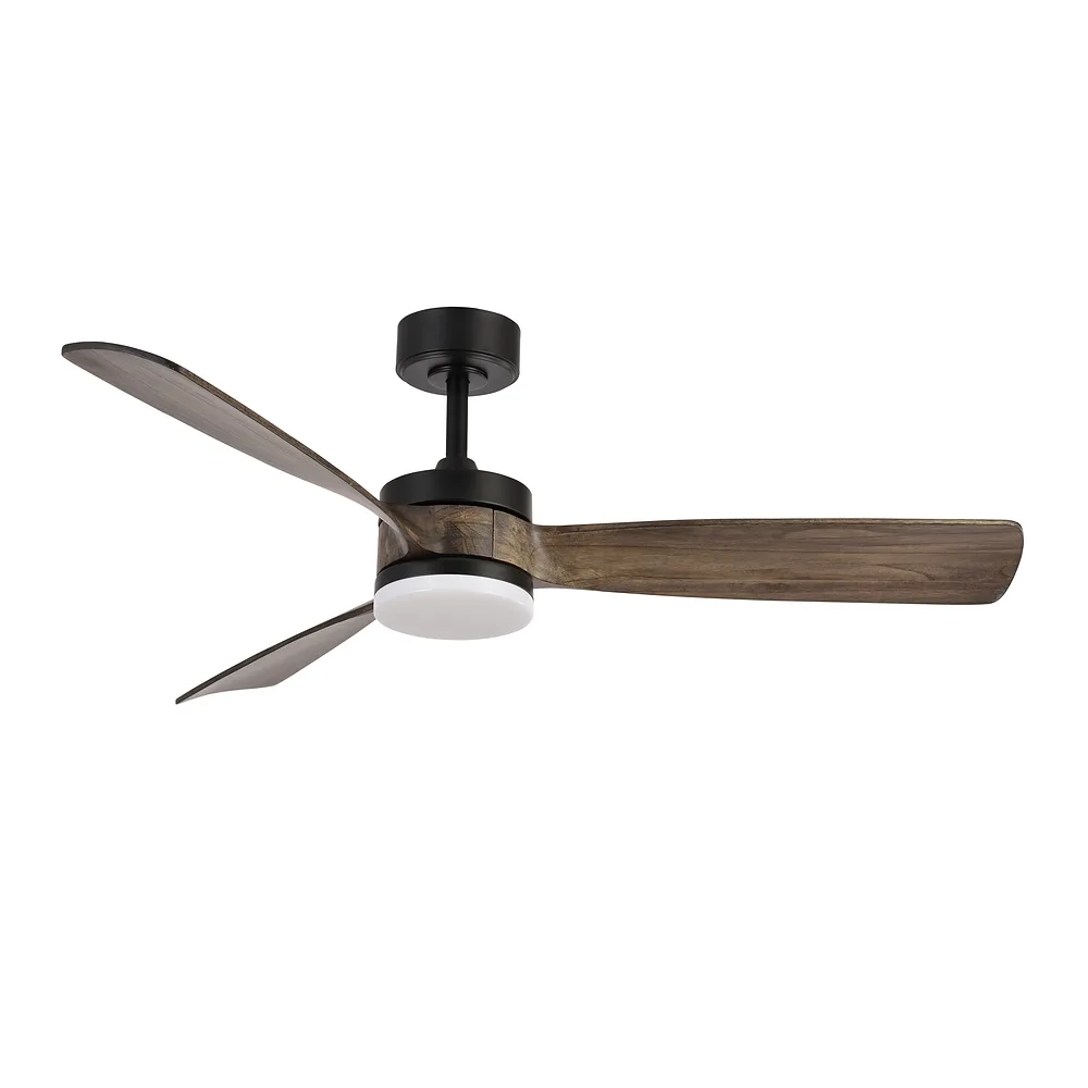 ORIENTE, Ventilador de techo color negro, aspas color roble