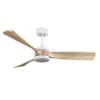 ORIENTE, Ventilador de techo color blanco, aspas color haya