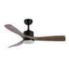 AZABACHE, Ventilador de techo negro, aspas color roble