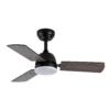 PORTICO, Ventilador de techo negro, aspas reversibles negro/gris