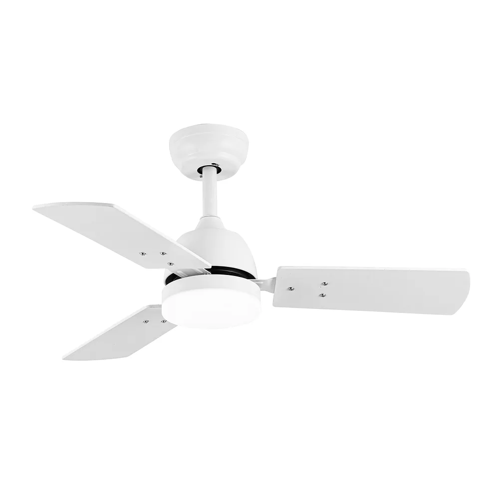 PORTICO, Ventilador de techo blanco, aspas reversibles blanco/haya