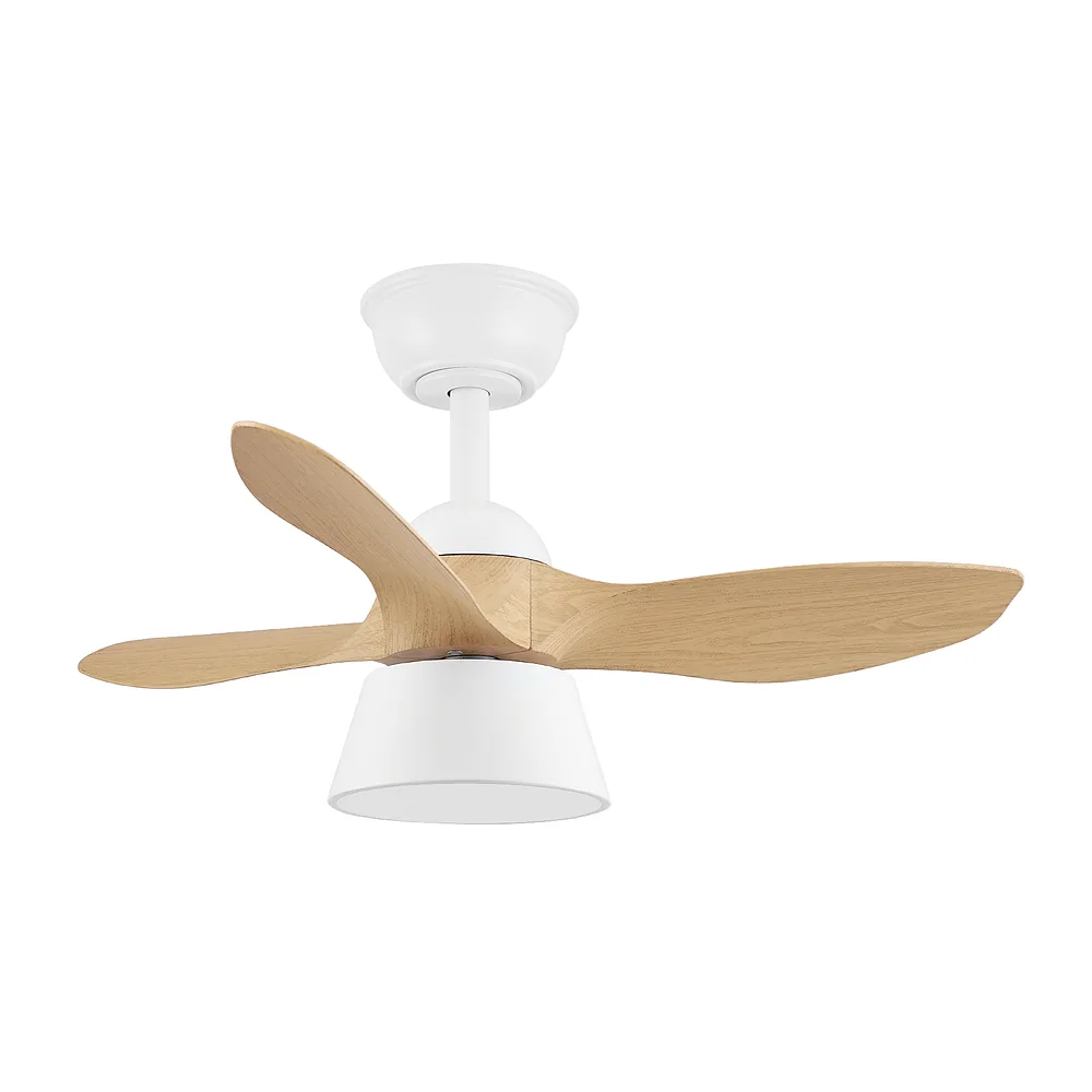 CÚBICO, Ventilador techo blanco/haya