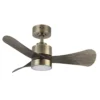 ZEPELIN, Ventilador de techo color cuero, aspas color roble