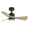 ZEPELIN, Ventilador de techo color negro, aspas color madera