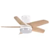NEUTRON, Ventilador de techo blanco, aspas color haya