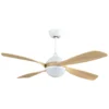 LIVORNO, Ventilador de techo color blanco, aspas color haya