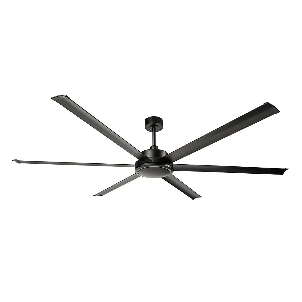 SANSON, Ventilador de techo gran tamaño, sin luz. Color negro, aspas color negro
