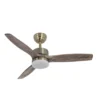 TORINO, Ventilador de techo cuero, aspas color roble