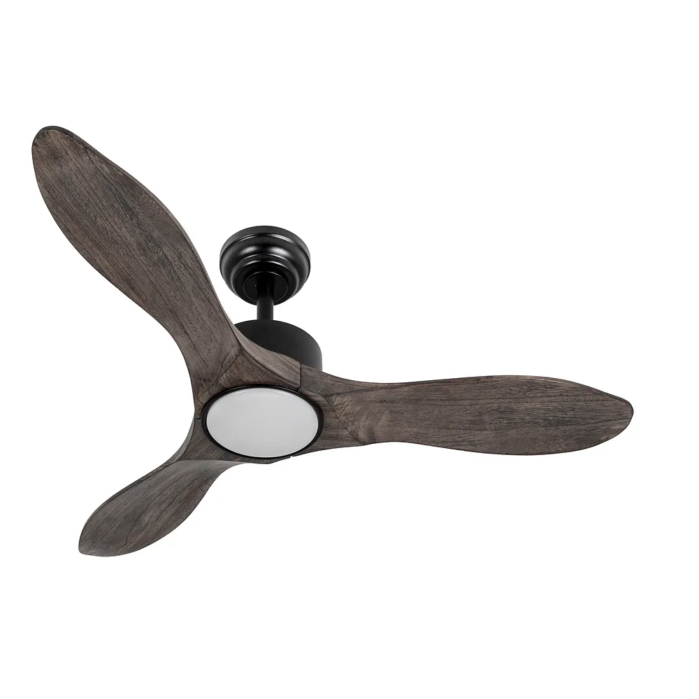 SEGRE, Ventilador de techo color negro, aspas color roble