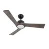 ORINOCO, Ventilador de techo negro, aspas color roble