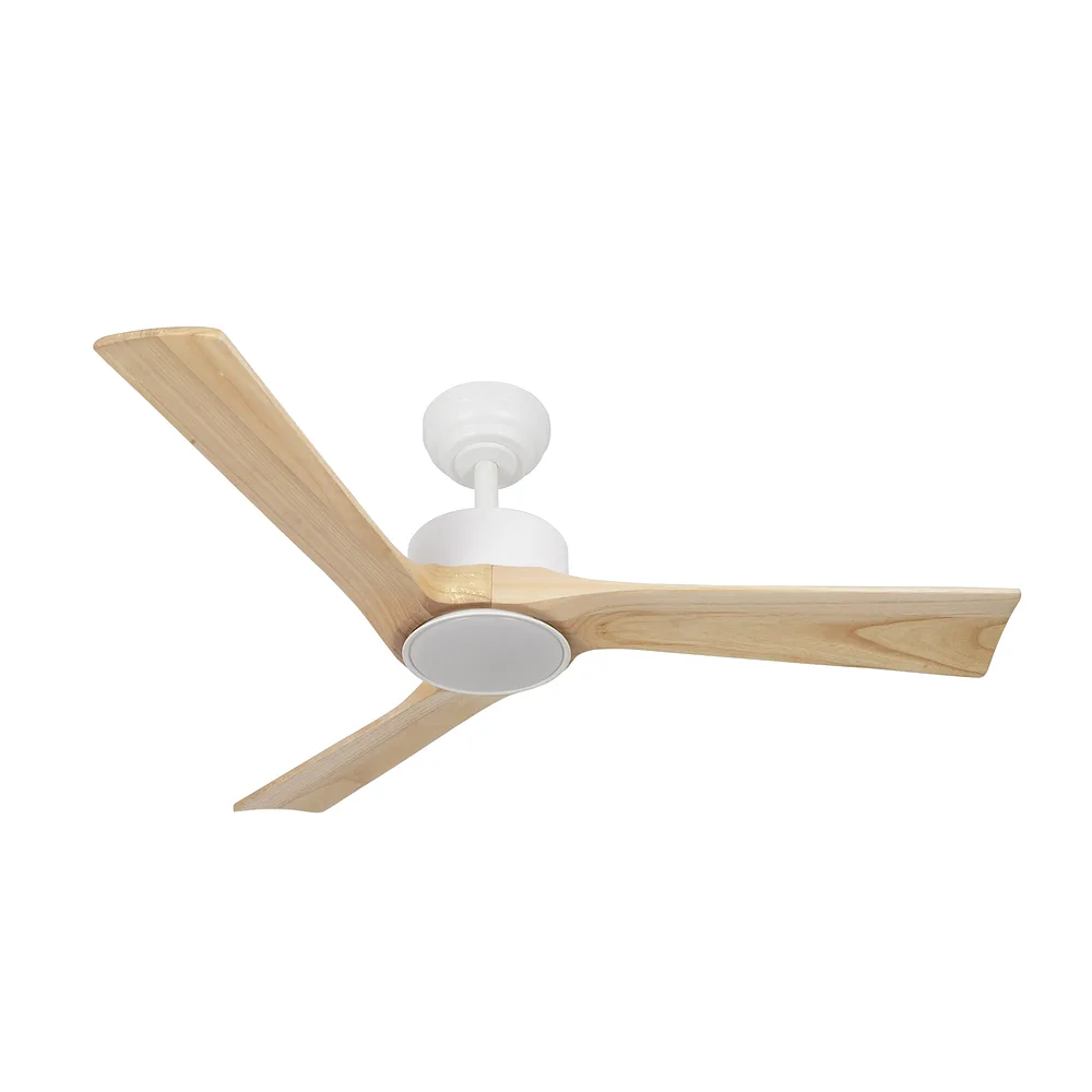 ORINOCO, Ventilador de techo blanco, aspas color haya