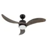 BEMBEZAR, Ventilador de techo negro, aspas color roble