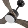 BEMBEZAR, Ventilador de techo negro, aspas color roble