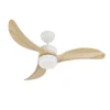 BEMBEZAR, Ventilador de techo blanco, aspas color haya