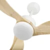 BEMBEZAR, Ventilador de techo blanco, aspas color haya