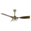 ESTIO, Ventilador de techo cuero, aspas de color roble