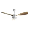 ESTIO, Ventilador de techo blanco, aspas de color haya